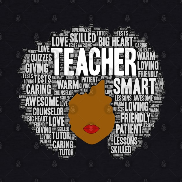 African American Teacher Words in Afro by blackartmattersshop